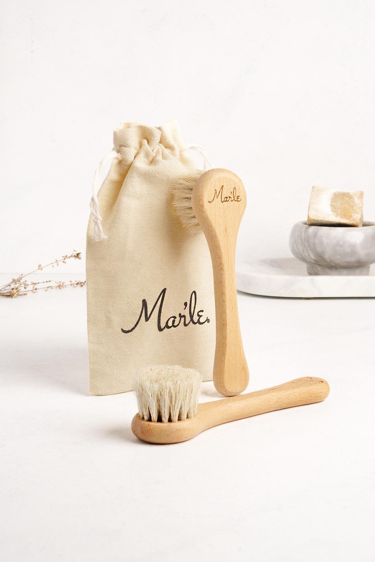 Mar’le %100 Doğal At Kılı Yüz Bakım Fırçası