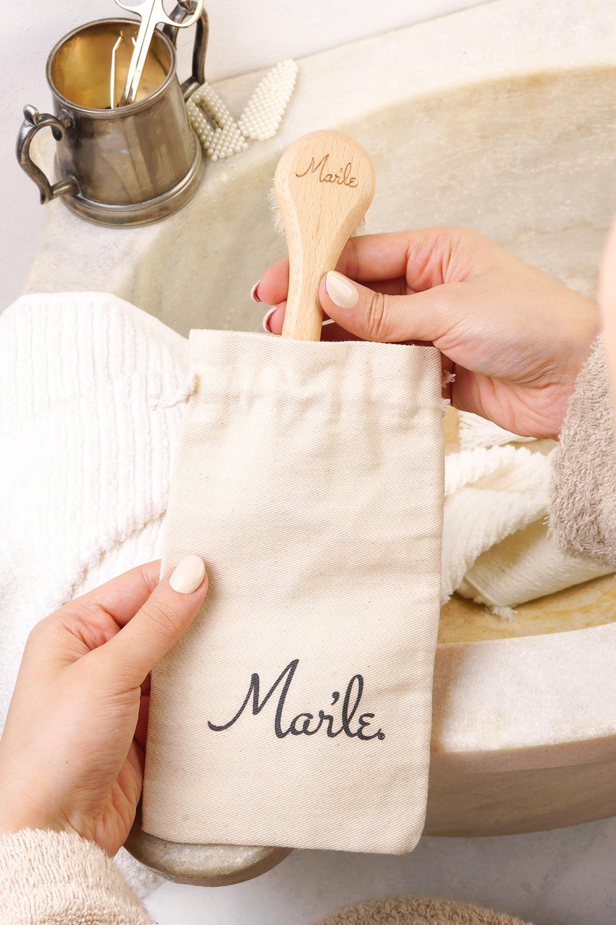 Mar’le %100 Doğal At Kılı Yüz Bakım Fırçası