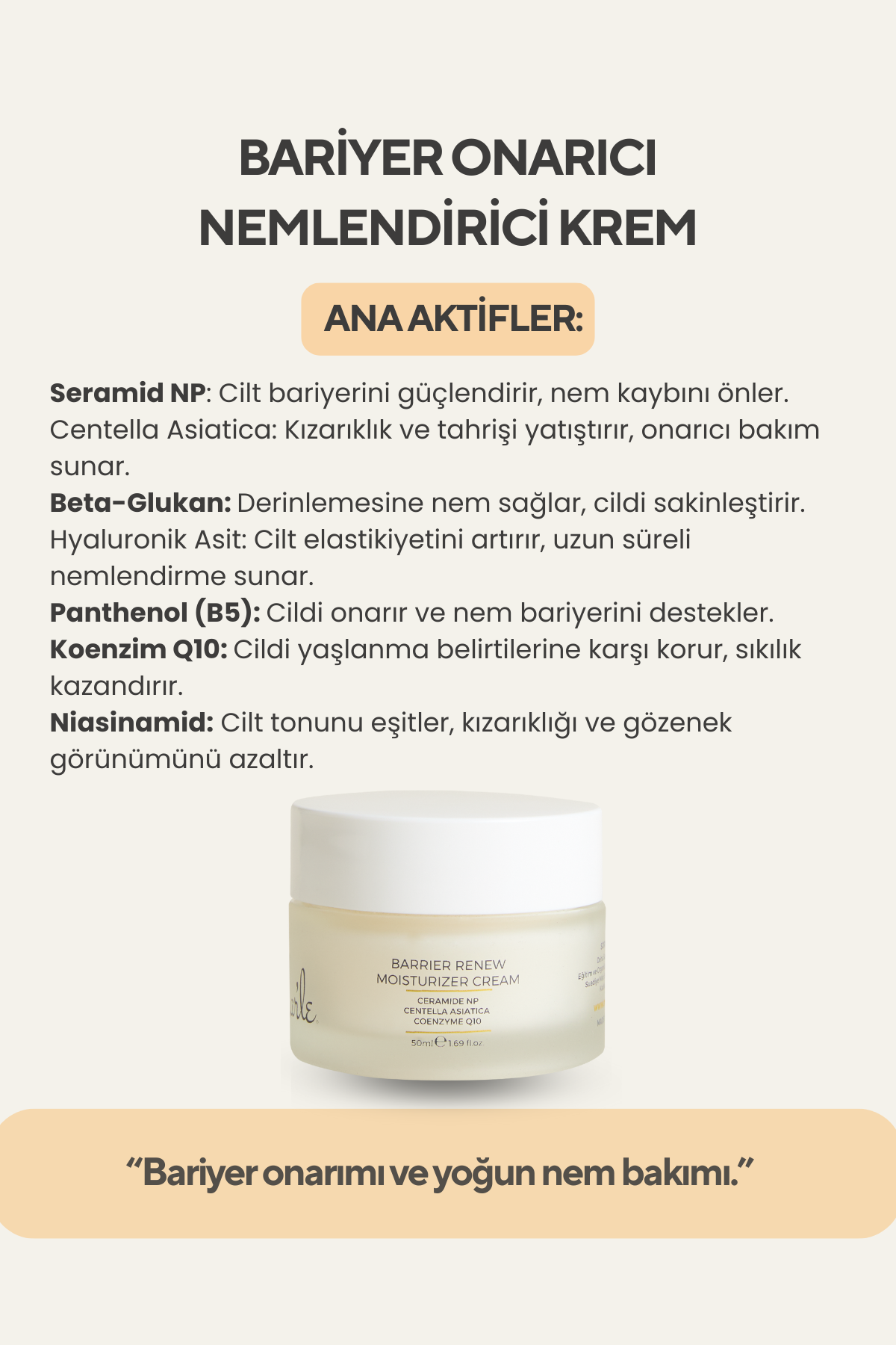 Mar’le Bariyer Onarıcı Nemlendirici Krem