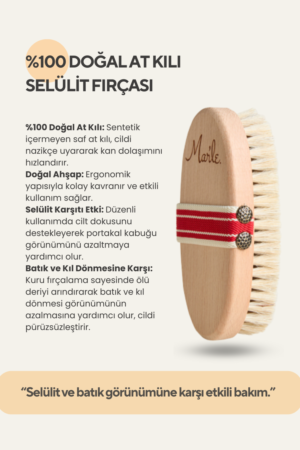 Mar'le %100 Doğal At Kılı Selülit Fırçası