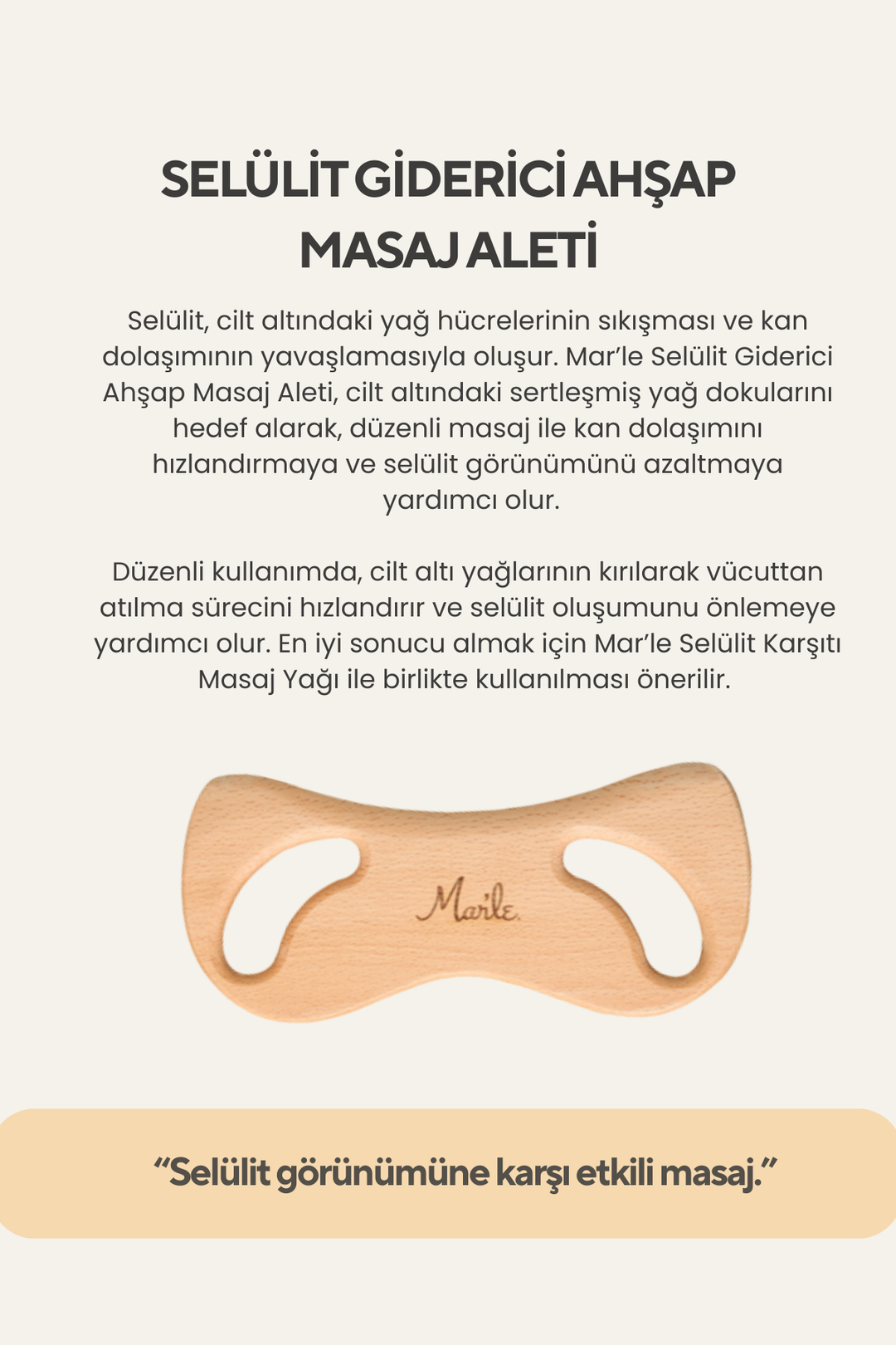 Mar'le Selülit Giderici Ahşap Masaj Aleti