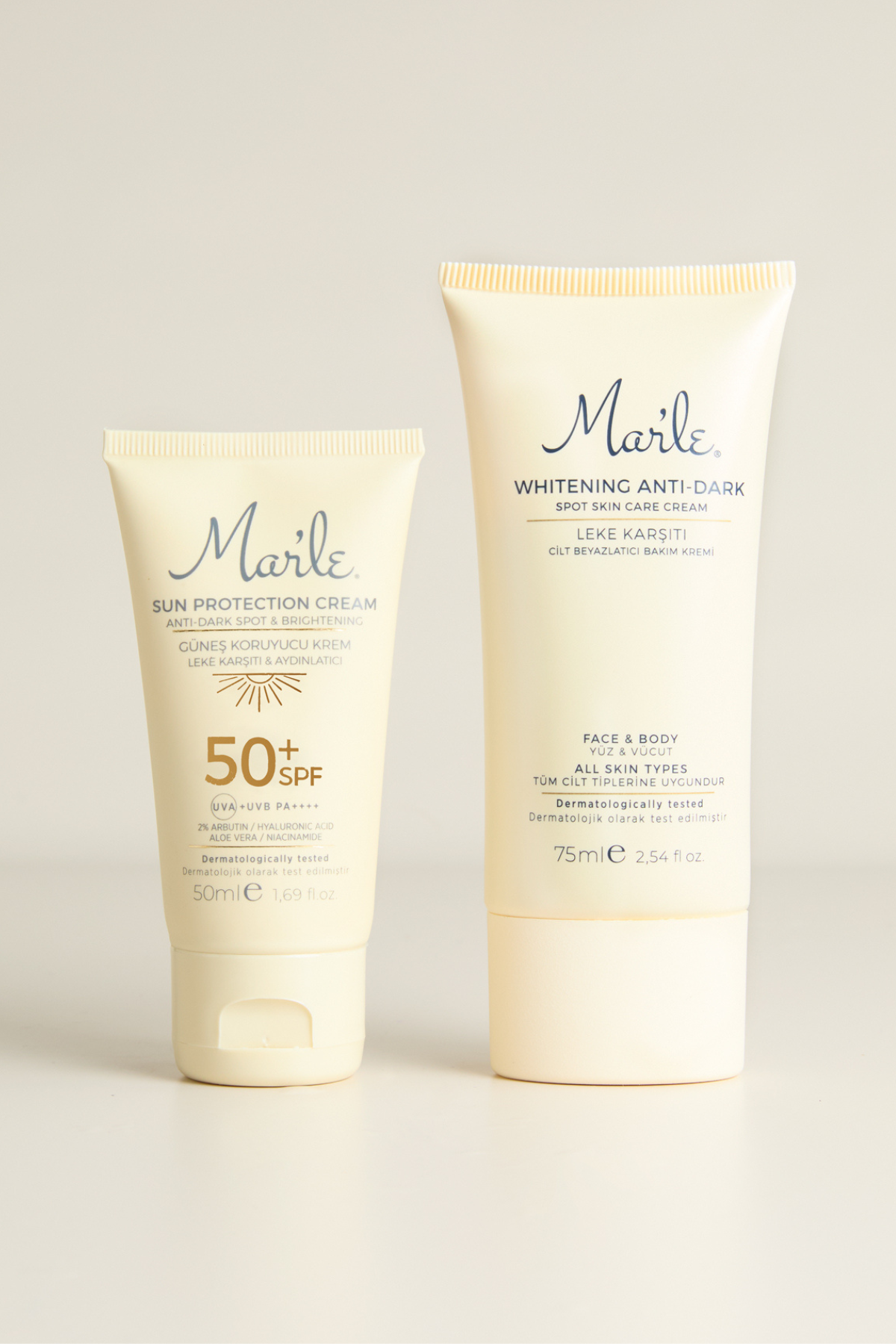 Mar'le Leke Karşıtı Beyazlatıcı Krem & Güneş Kremi SPF PA 50++++