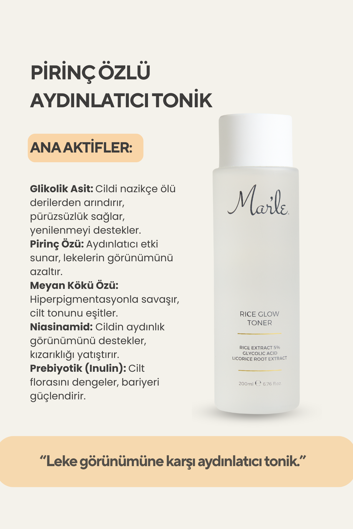 Mar'le Pirinç Özlü Aydınlatıcı Tonik