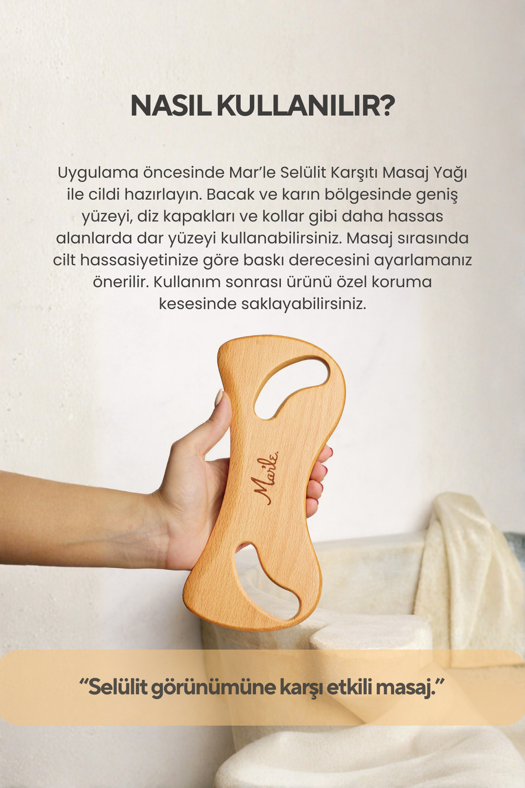 Mar'le Selülit Giderici Ahşap Masaj Aleti