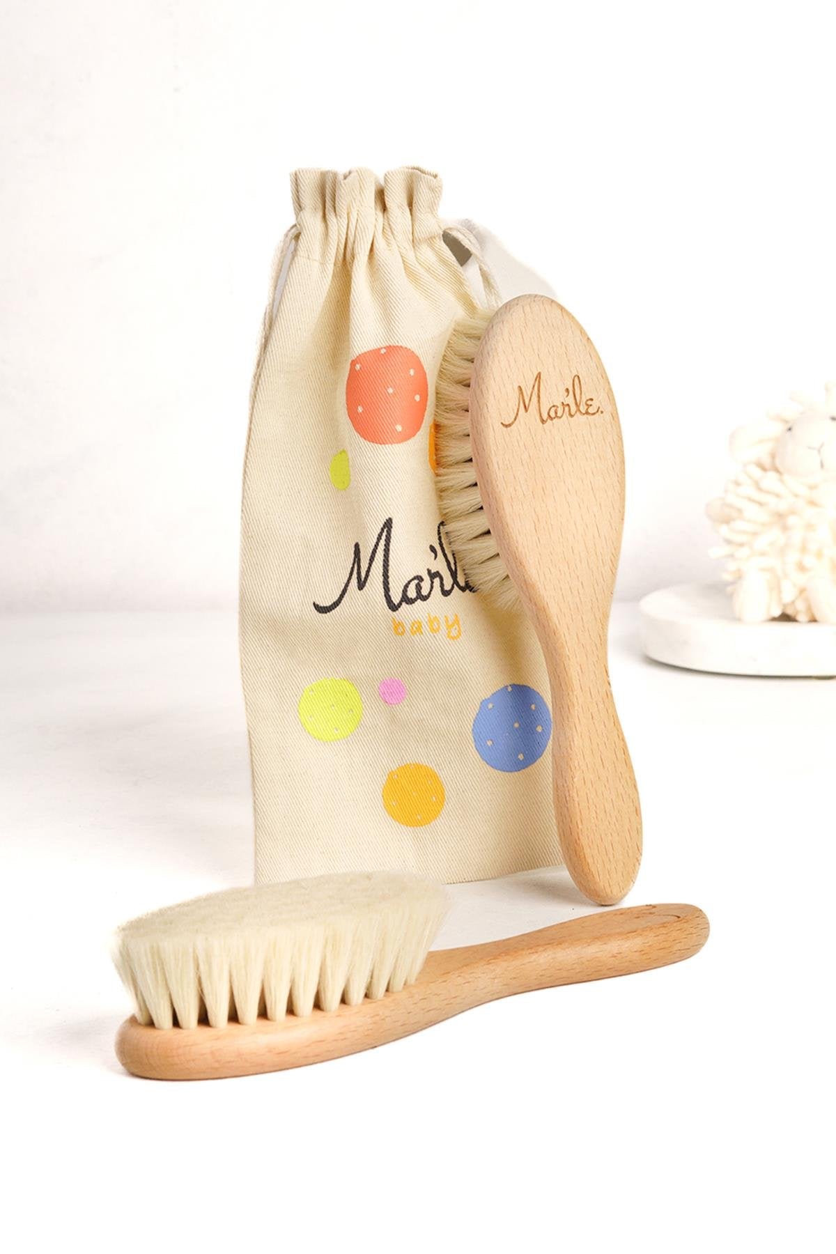 Mar’le %100 Doğal Keçi Kılı Bebek Saç Fırçası